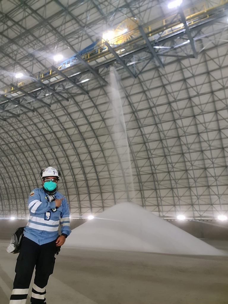 First urea granules produced at the BFI's plant in Brunei